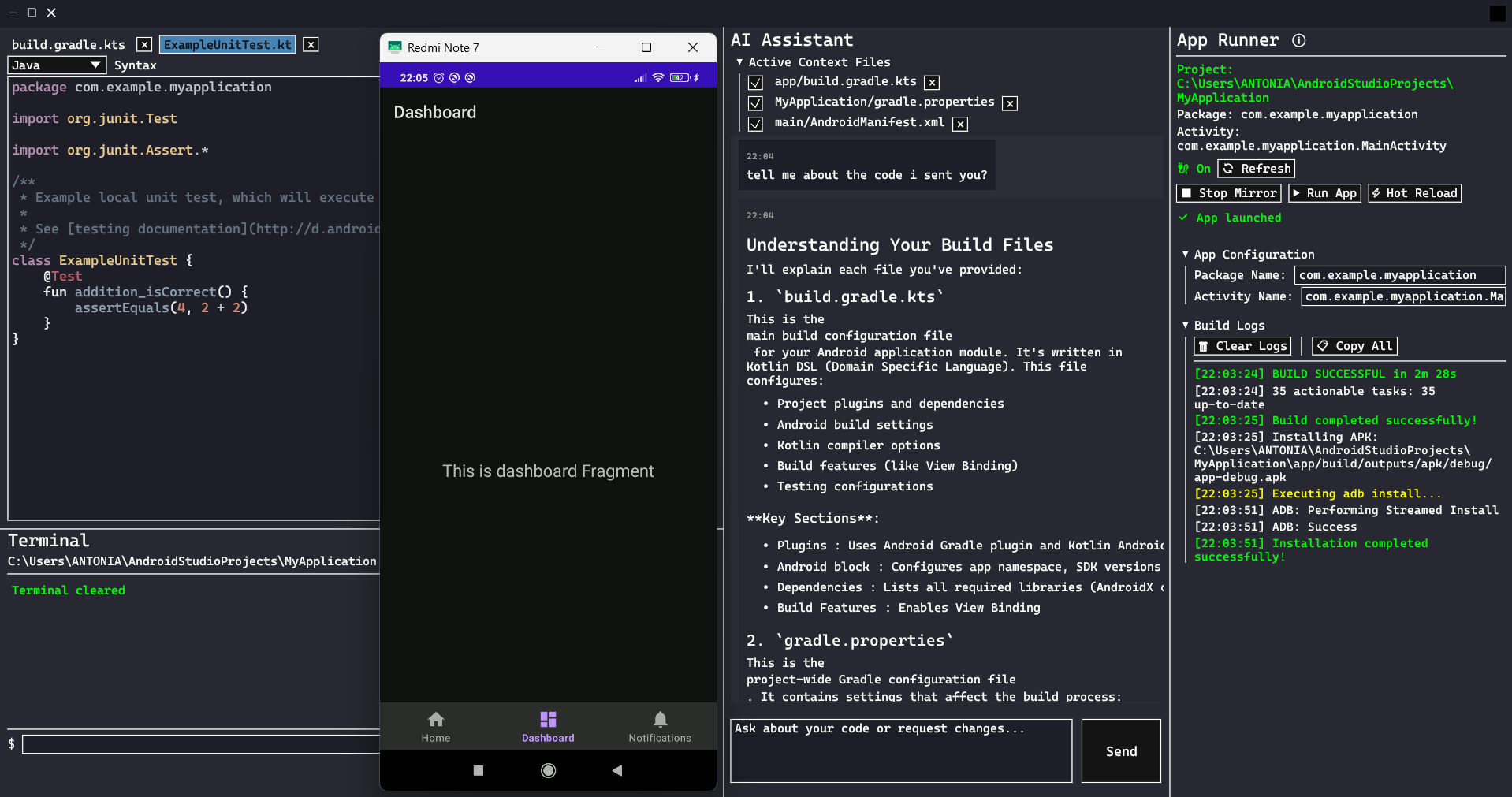 App demo screenshot